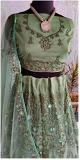 Lehenga 5801600 Green Net Lehenga Set Large Size Choli